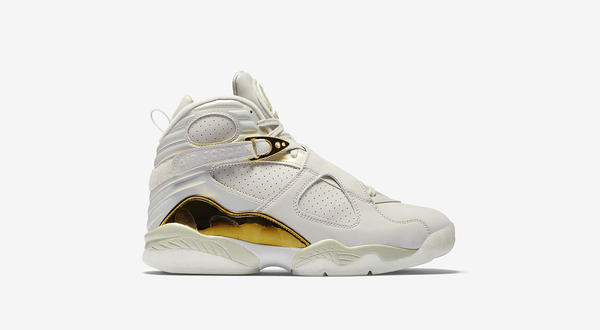 Jordan 8 white sales and gold